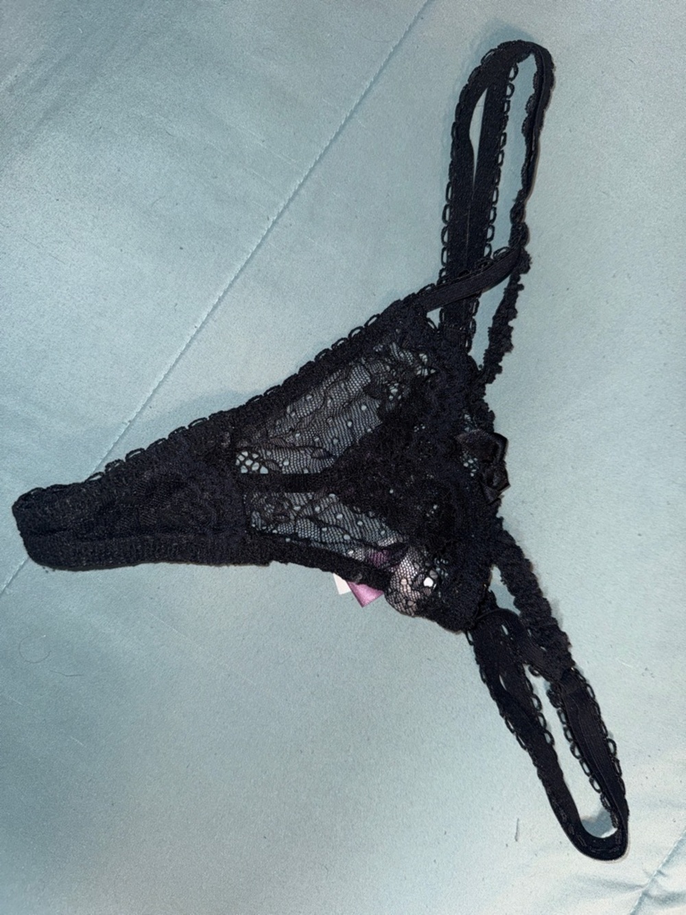 Adore Me Black Lace Thong Panty